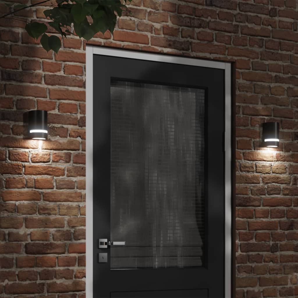 Aplique de exterior con sensor acero inoxidable negro