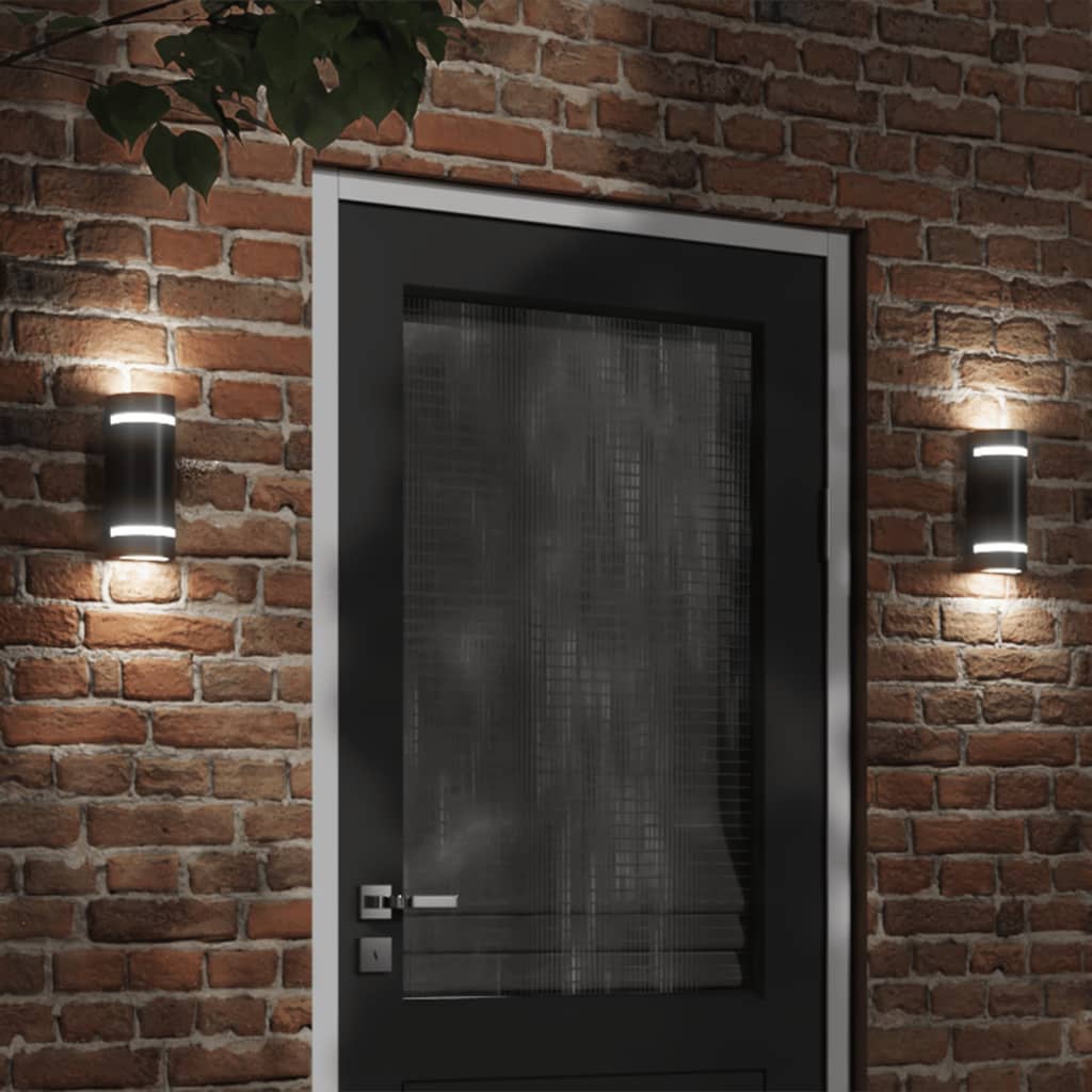 Aplique de exterior con sensor acero inoxidable negro