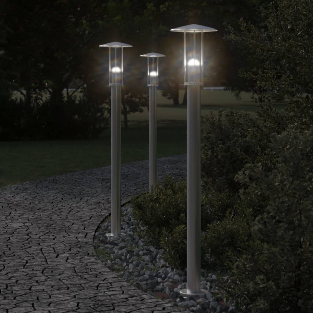 Farolas de exterior 2 unidades acero inoxidable 215 cm