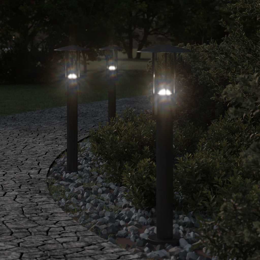 Aplique de exterior con sensor acero inoxidable negro