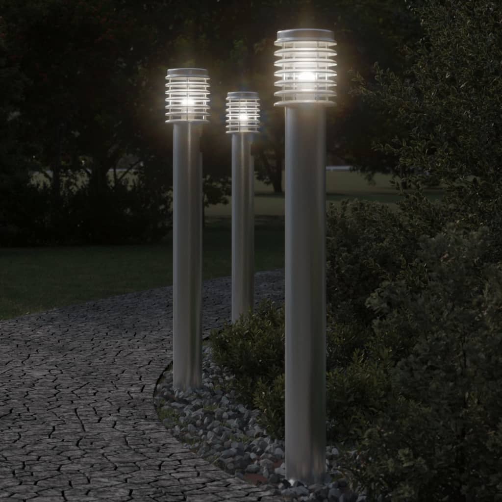Farolas de exterior 2 unidades acero inoxidable 215 cm