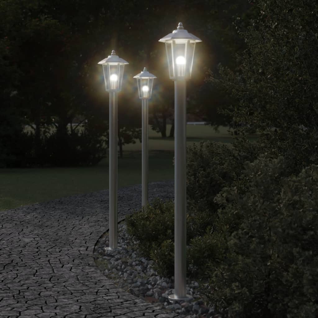 Farolas de exterior 2 unidades acero inoxidable 215 cm