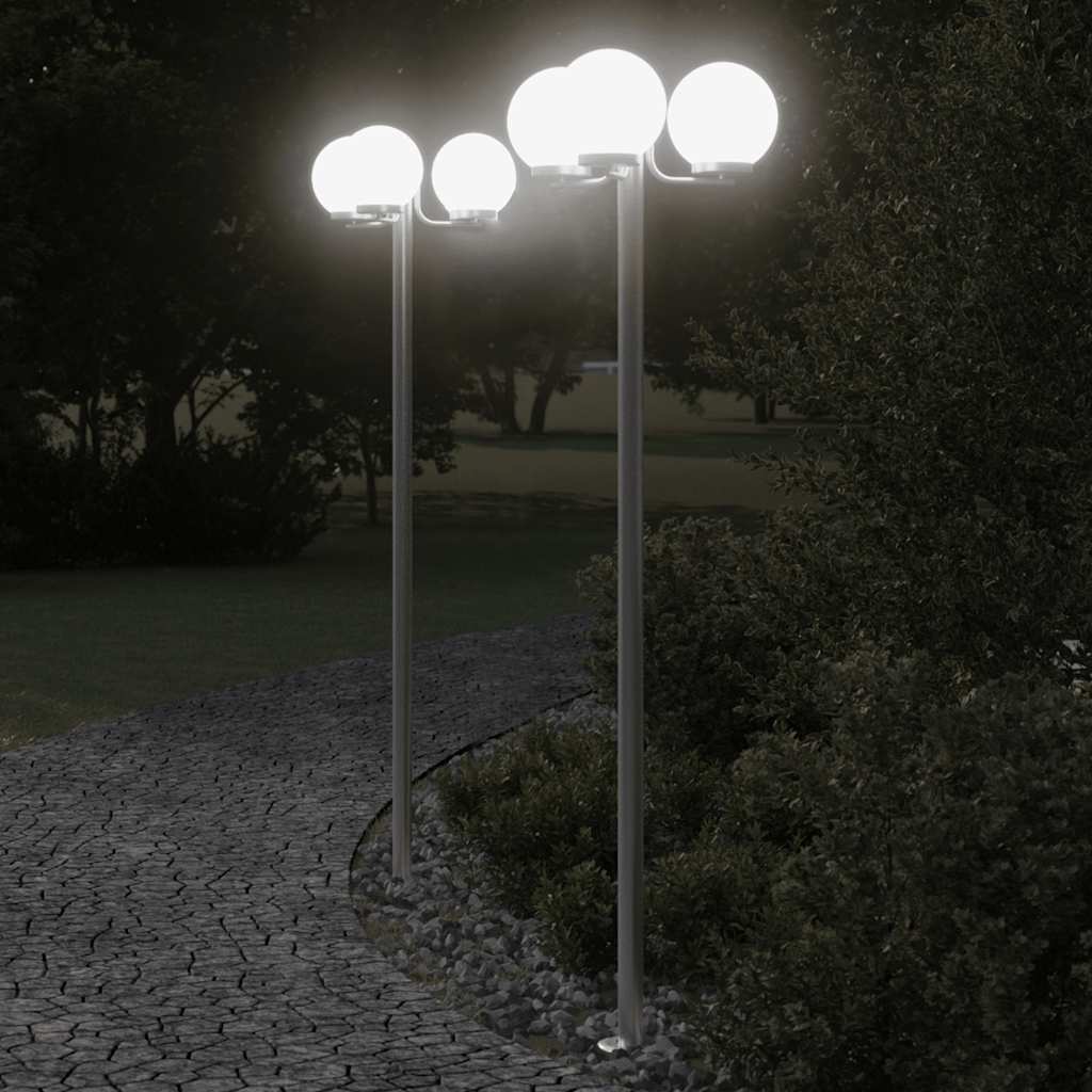 Farolas de exterior 2 unidades acero inoxidable 215 cm