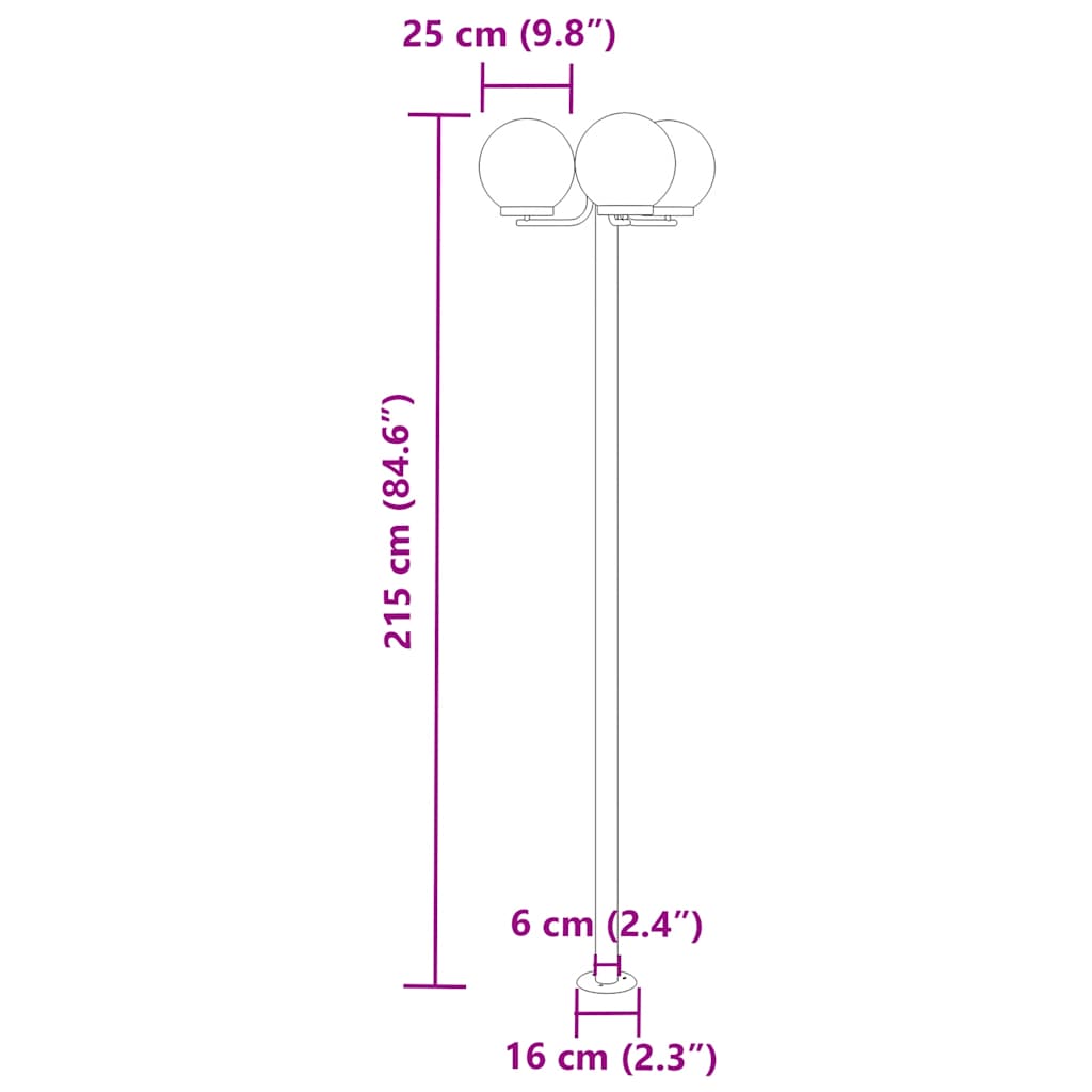 Farolas de exterior 2 unidades acero inoxidable 215 cm