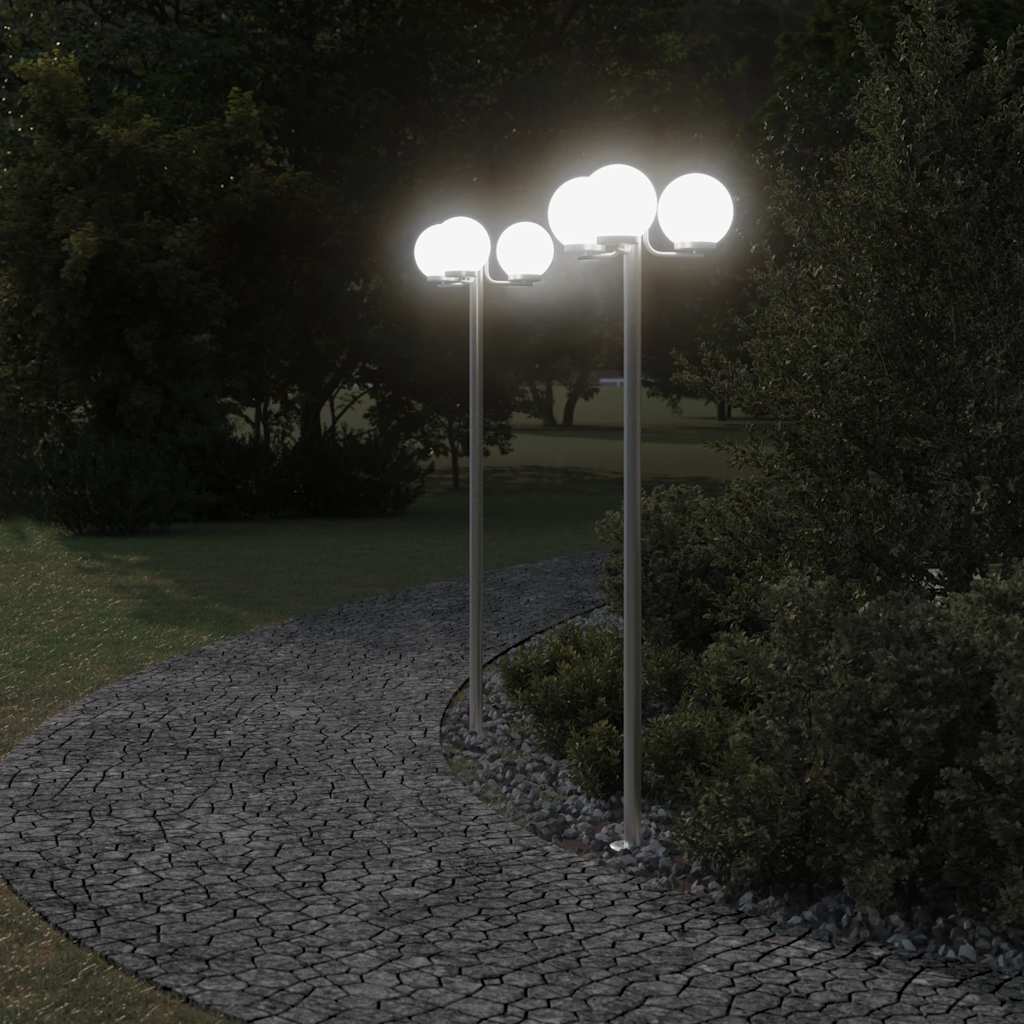 Farolas de exterior 2 unidades acero inoxidable 215 cm