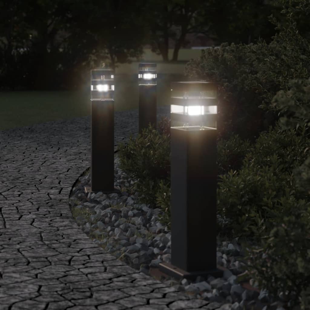 Aplique de exterior con sensor acero inoxidable negro