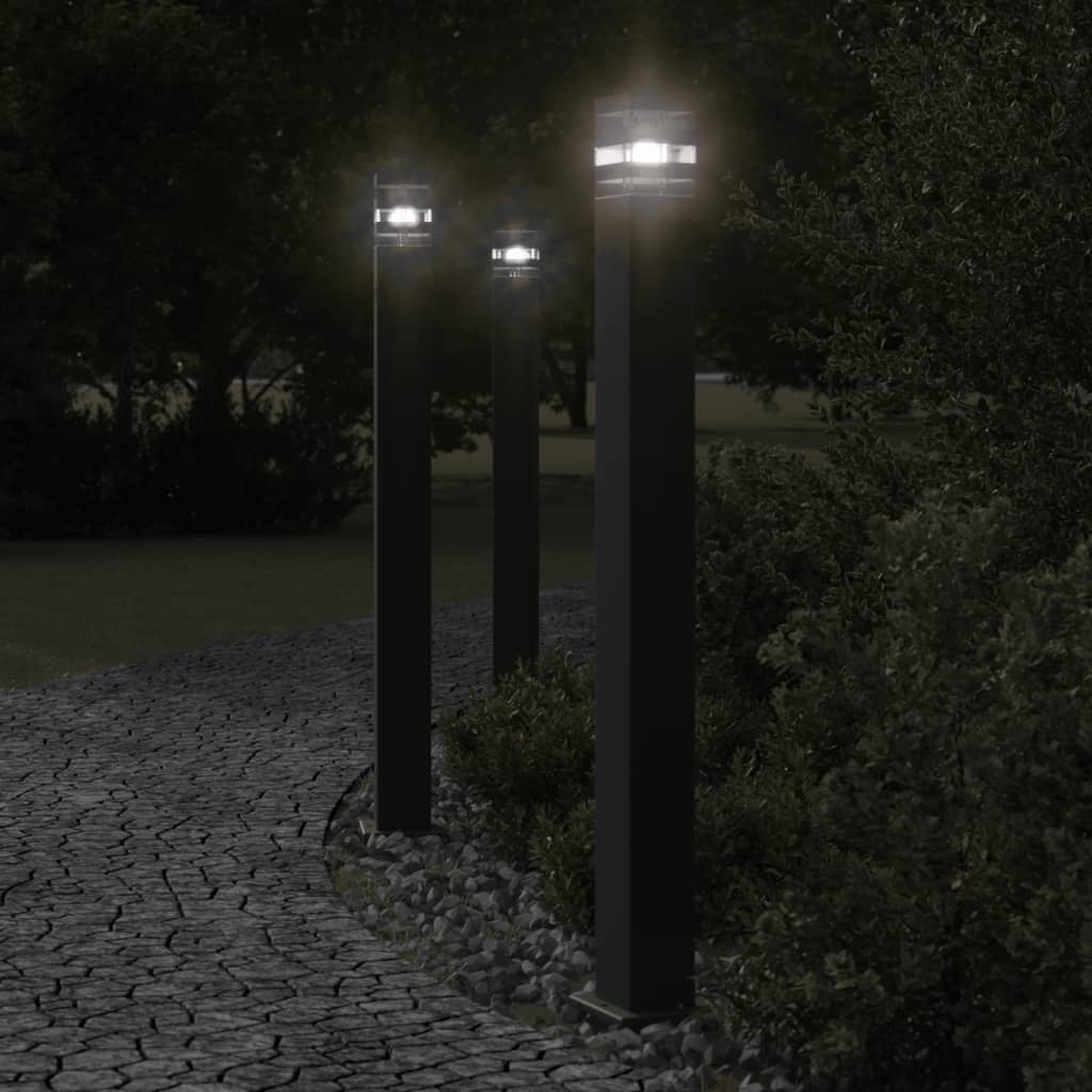 Aplique de exterior con sensor acero inoxidable negro