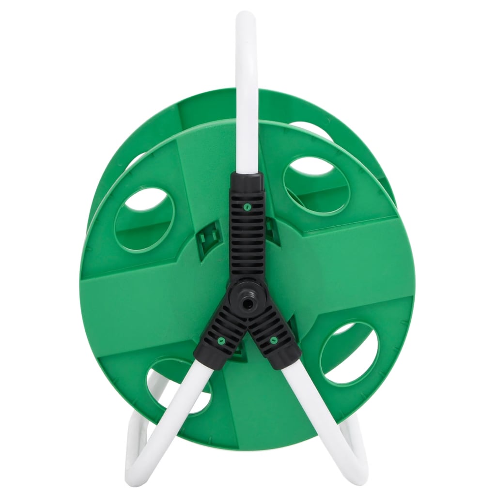 Carrete de rollo para manguera de pie acero verde 45 m 1/2"