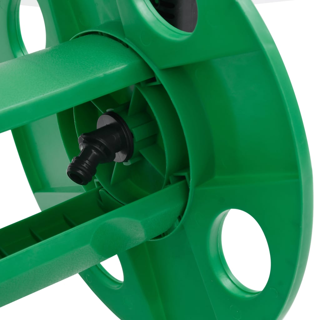 Carrete de rollo para manguera de pie acero verde 45 m 1/2"