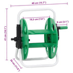 Carrete de rollo para manguera de pie acero verde 45 m 1/2"