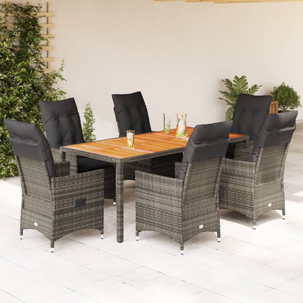 Juego de comedor para jardín 9 piezas textilene negro