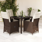 Juego de comedor para jardín 9 piezas textilene negro