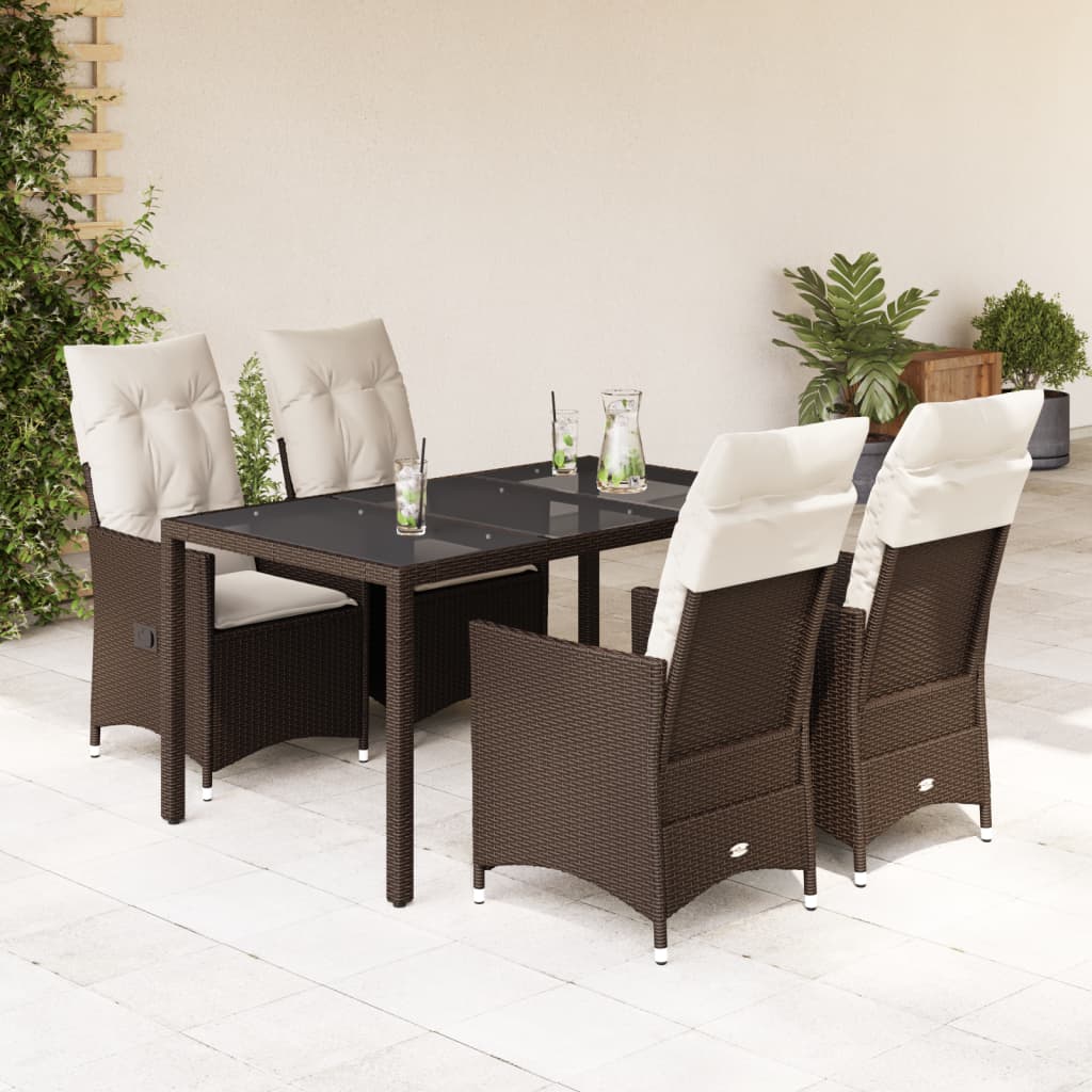Juego de comedor para jardín 9 piezas textilene negro