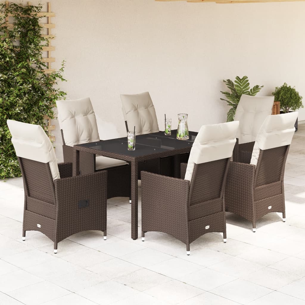 Juego comedor jardín 4 piezas con cojines ratán sintético negro