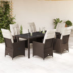 Juego de comedor para jardín 9 piezas textilene negro