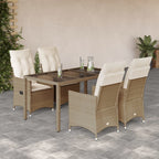 Juego de comedor para jardín 9 piezas textilene negro