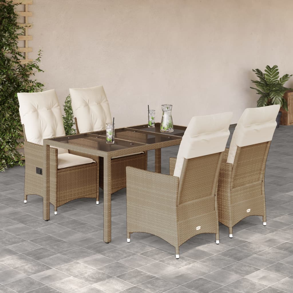 Juego de comedor para jardín 9 piezas textilene negro