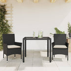 Juego de comedor para jardín 9 piezas textilene negro