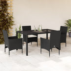 Juego de comedor para jardín 9 piezas textilene negro