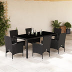 Juego de comedor para jardín 9 piezas textilene negro