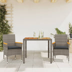 Set de comedor jardín 11 pzas con cojines ratán sintético negro