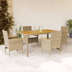 Set de comedor jardín 11 pzas con cojines ratán sintético negro