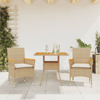 Set de comedor jardín 11 pzas con cojines ratán sintético negro