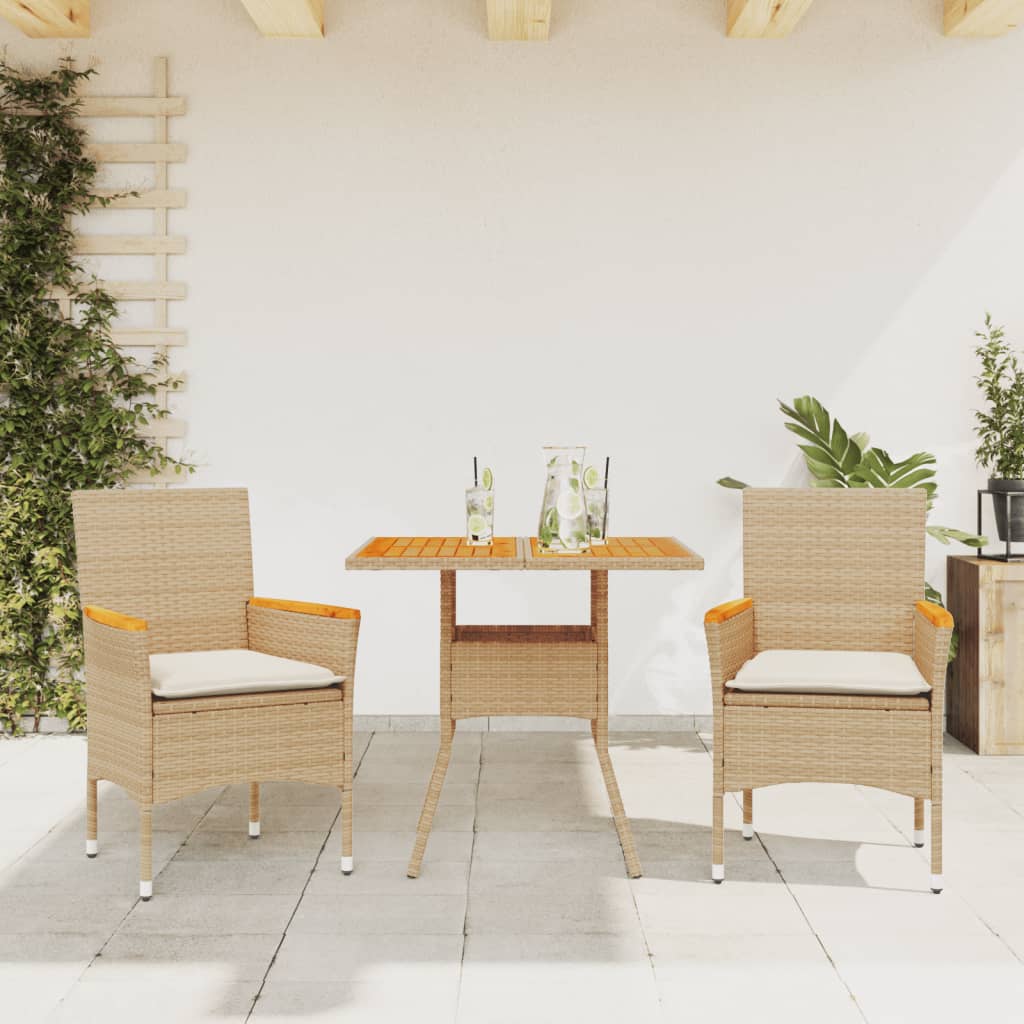 Set de comedor jardín 11 pzas con cojines ratán sintético negro