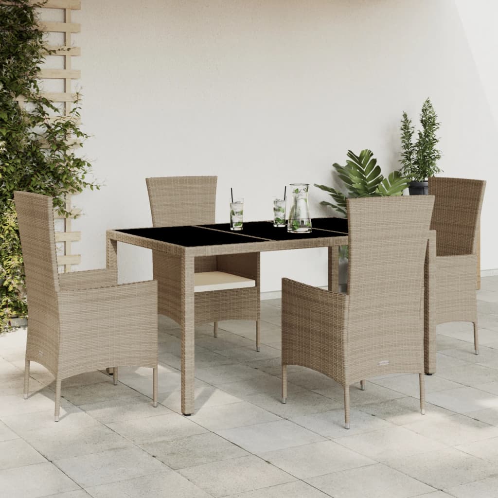 Juego de comedor para jardín 9 piezas textilene negro