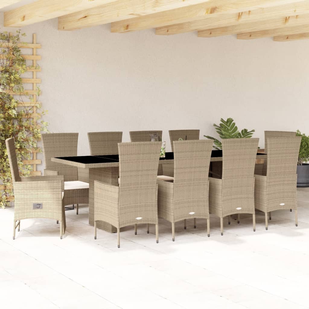Juego comedor jardín 4 piezas con cojines ratán sintético negro