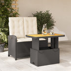 Juego de comedor para jardín 9 piezas textilene negro