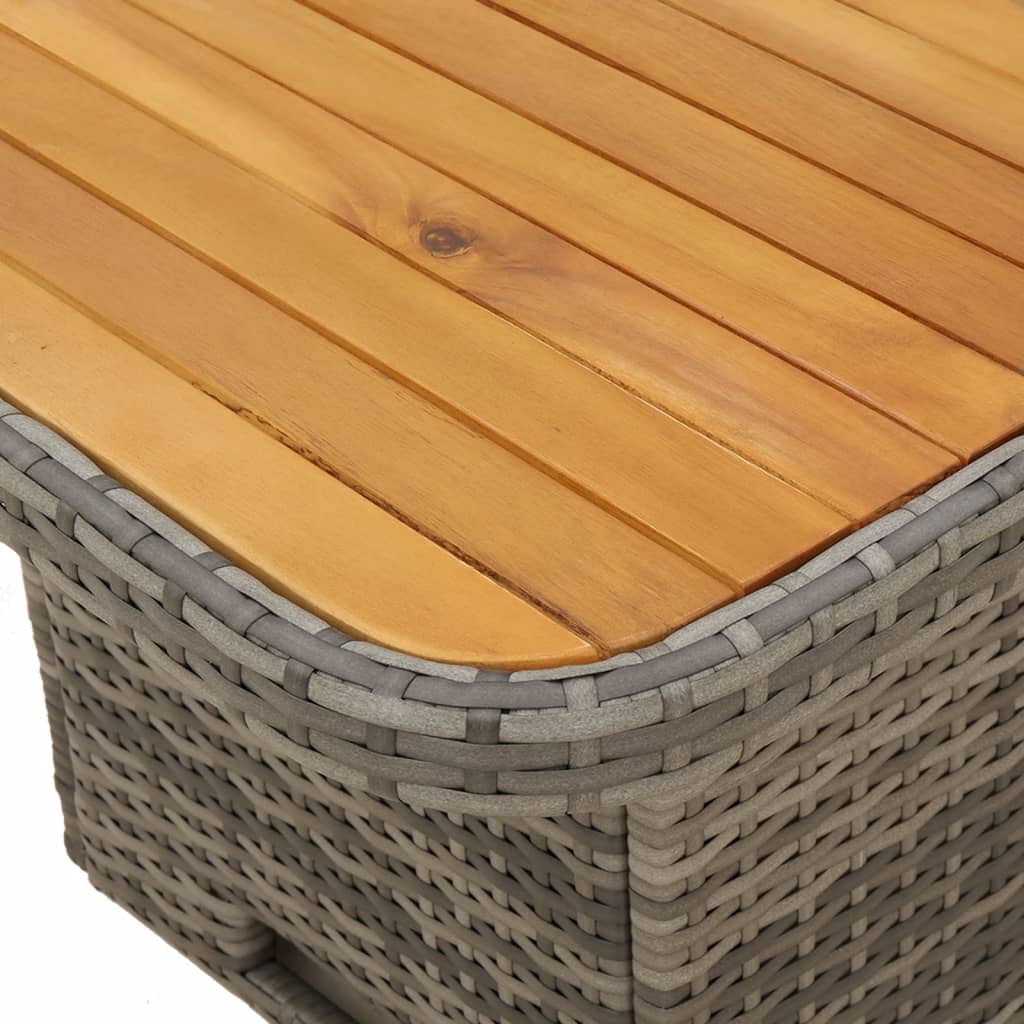 Juego de comedor jardín 2 pzas con cojines ratán sintético gris