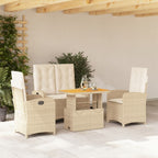 Set de comedor jardín 11 pzas con cojines ratán sintético negro
