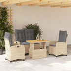 Set de comedor jardín 11 pzas con cojines ratán sintético negro