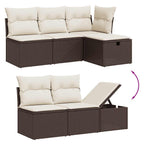 Set de sofás de jardín 11 pzas cojines ratán sintético marrón