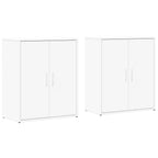 Aparador de madera de ingeniería 2 uds blanco 60x31x70 cm