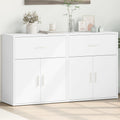 Aparador de madera de ingeniería 2 uds blanco 60x31x70 cm