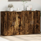Aparador de madera de ingeniería 2 uds blanco 60x31x70 cm