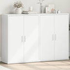 Aparador de madera de ingeniería 2 uds blanco 60x31x70 cm