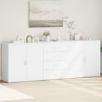 Aparador de madera de ingeniería 2 uds blanco 60x31x70 cm