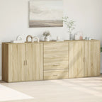 Aparador de madera de ingeniería 2 uds blanco 60x31x70 cm