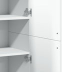 Aparador alto madera de ingeniería blanco 80x35x180 cm
