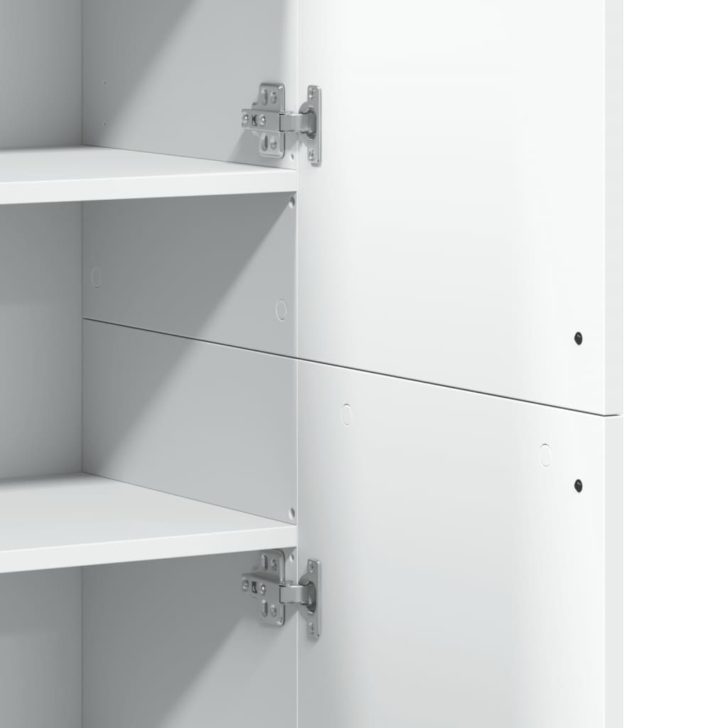 Aparador alto madera de ingeniería blanco 80x35x180 cm