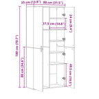 Aparador alto madera de ingeniería blanco 80x35x180 cm