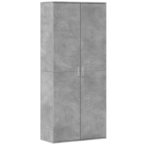 Aparador alto madera de ingeniería gris hormigón 80x35x180 cm