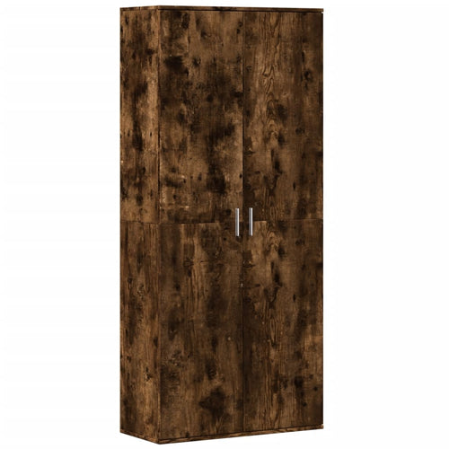 Aparador alto madera de ingeniería roble ahumado 80x35x180 cm