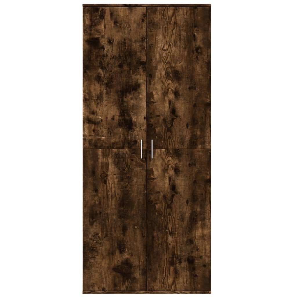 Aparador alto madera de ingeniería roble ahumado 80x35x180 cm