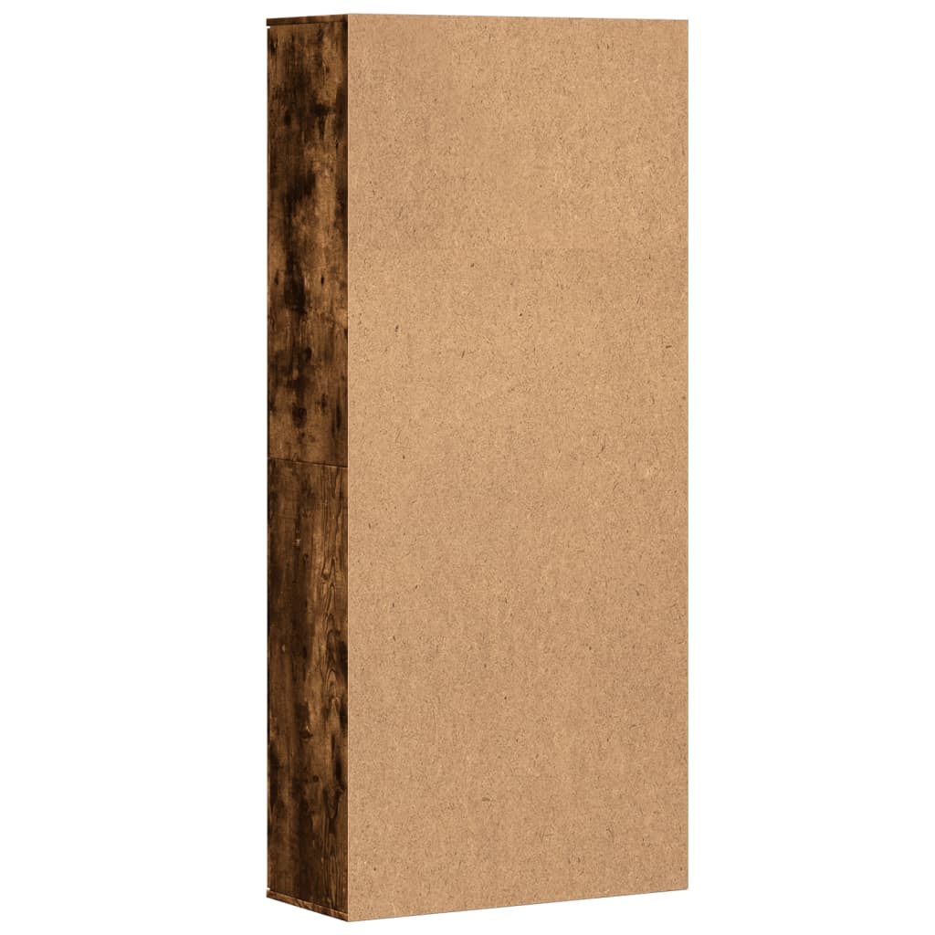 Aparador alto madera de ingeniería roble ahumado 80x35x180 cm