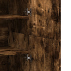 Aparador alto madera de ingeniería roble ahumado 80x35x180 cm
