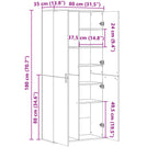 Aparador alto madera de ingeniería roble ahumado 80x35x180 cm